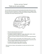 SUBARU SAMBAR TRUCK 2010 2011 & 2012 OWNERS MANUAL IN ENGLISH